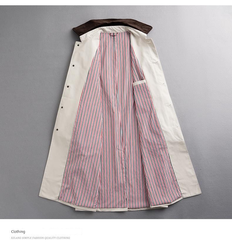 2024 Spring & Fall New Arrival K-style Loose Lapels Men's Mid-Length Trench Coat Japanese-Style Retro Casual Korean Coat Men Viralgem Store