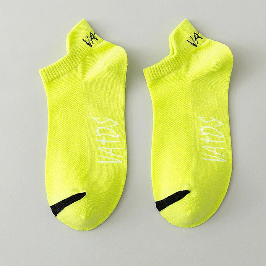 5 Pairs Men's Ankle Socks Bright Color No Show Socks Men Breathable Street Fashion Sport Invisible Travel Running Socks Viralgem Store