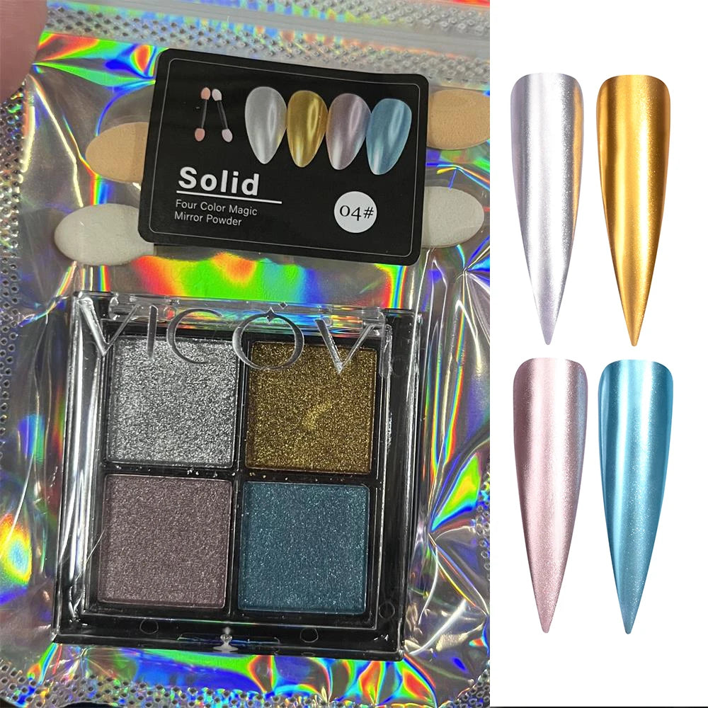 1 Box Mirror Glitter Powder Nail Decoration Metallic Chrome Nail Powder Set Y2K Rubbing Glitter Pigment Flakes Manicure Accessor