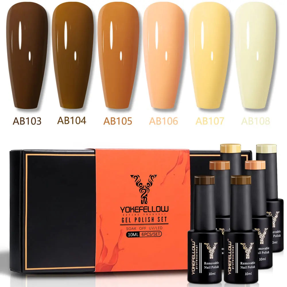 YOKEFELLOW  Pastel Gel Nail Polish Set 6 Colors Spring Summer Macaron Gel Nail Kit Soak Off Nail Art DIY Manicure Gift for Girl Viralgem Store