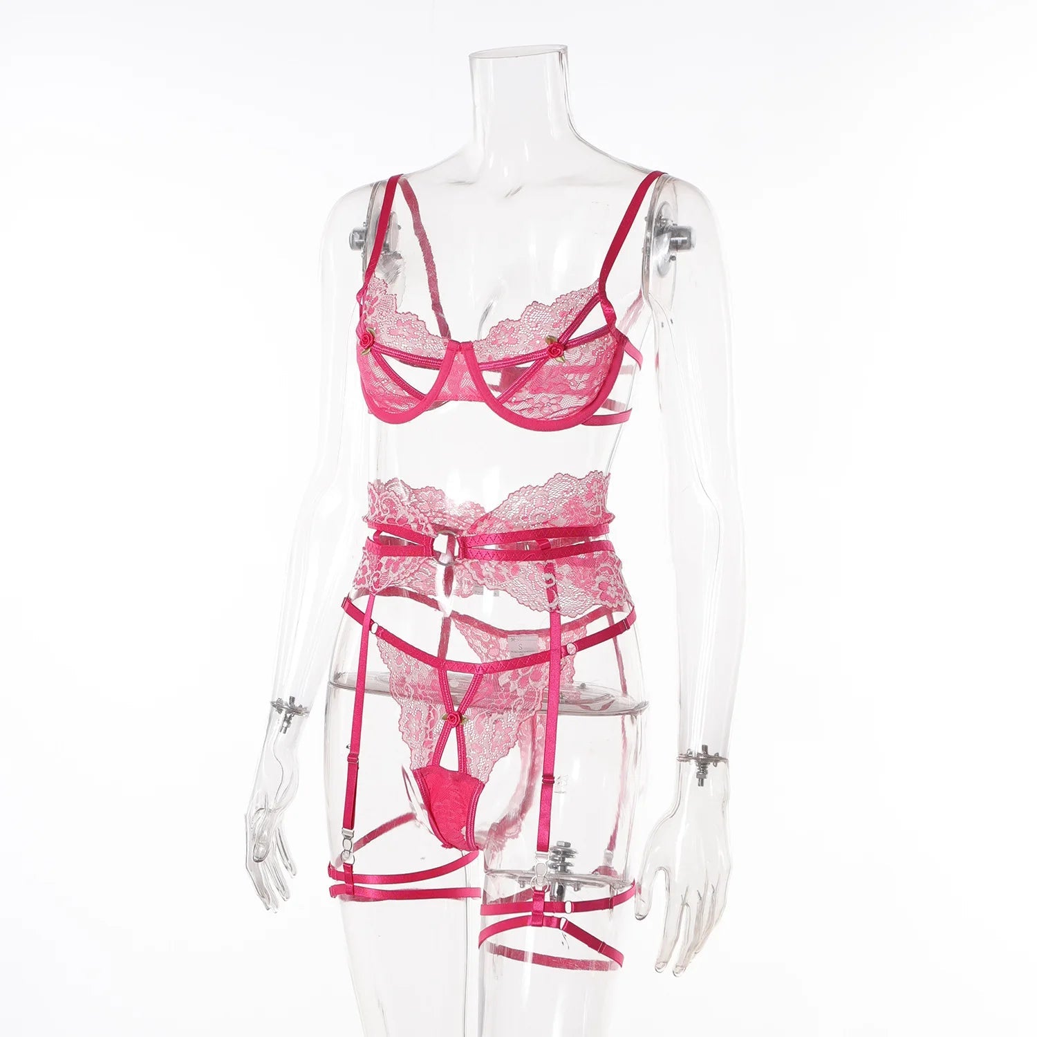 Toucheart Sexy Bra Set Contrast Color Lace Hollow Breathable Garter Hot Erotic Sexy Costumes Underwear Seamless Bra Thong Suit Viralgem Store