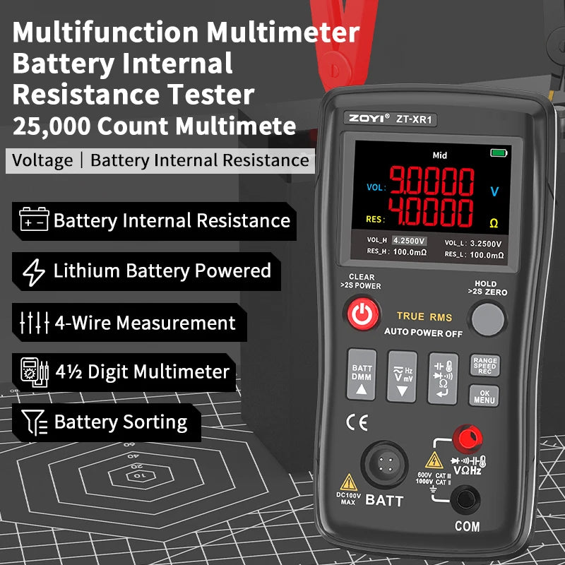 ZOYI ZT-XR1 4.5-Inch Professional Multimeter+Battery Internal Resistance Tester (True Value Version) All-In-One! Viralgem Store