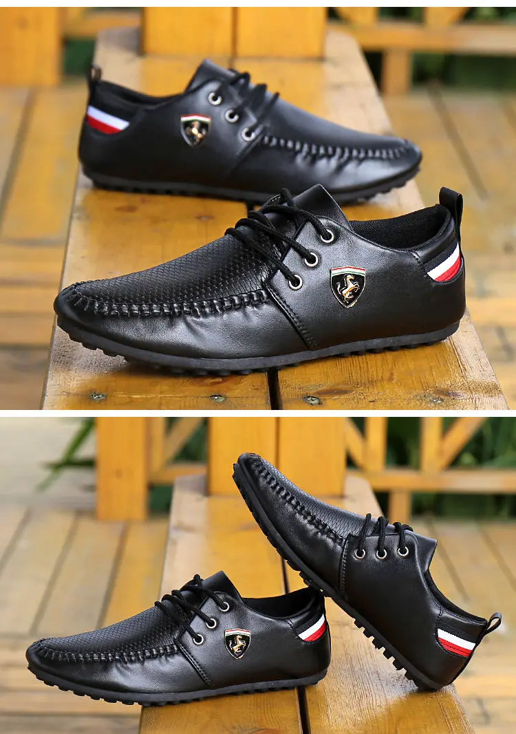 2024 Breathable Solid Color Slip Men Driving Shoes Spring And Autumn New Style Breathable Men's Peas Shoes the British Sneakers