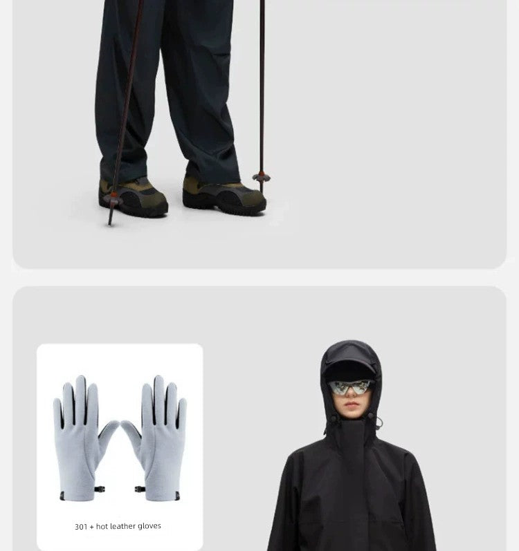 [Same Style as Zhou Dongyu] Banana Inner Hot Leather 301 + Gloves Touch Screen Cycling Skiing Outdoor Keep Warm Men and Women Winter Viralgem Store