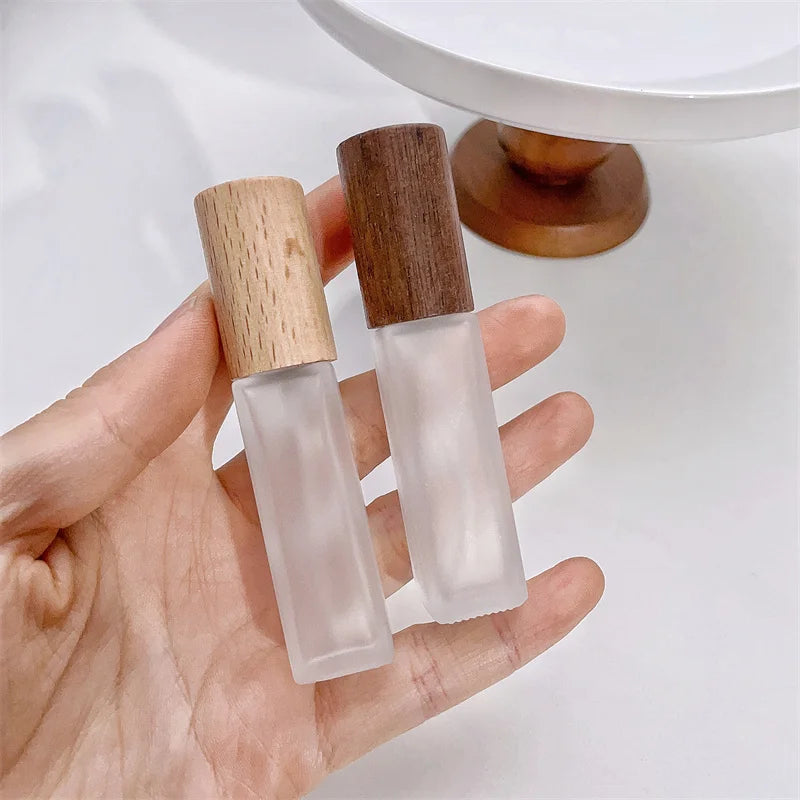 10ml Frosted Glass Perfume Bottle Refillable Square Press Spray Bottle Empty Atomizer Fine Mist Sample Vials Cosmetic Container Viralgem Store