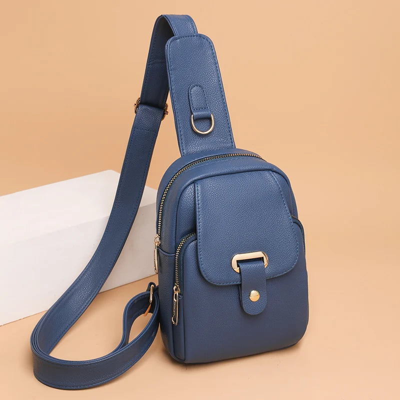 Women Bag Chest Bags Soft PU Leather New Trend Bags Female Crossbody Bag Shoulder Messenger Bags Multiple Pockets Pack Designer Viralgem Store