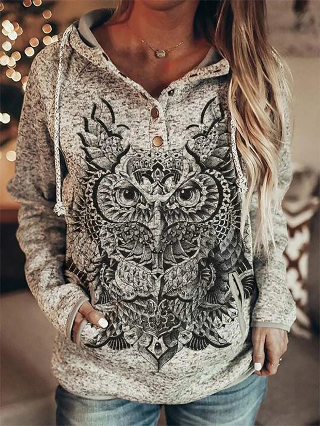 Wolf Hoodie Women Autumn Fashion Oversized Hoodies Vintage Sweats Girls Coat Women Sweatshirt Coat Hooded Pullover Owl Tracksuit