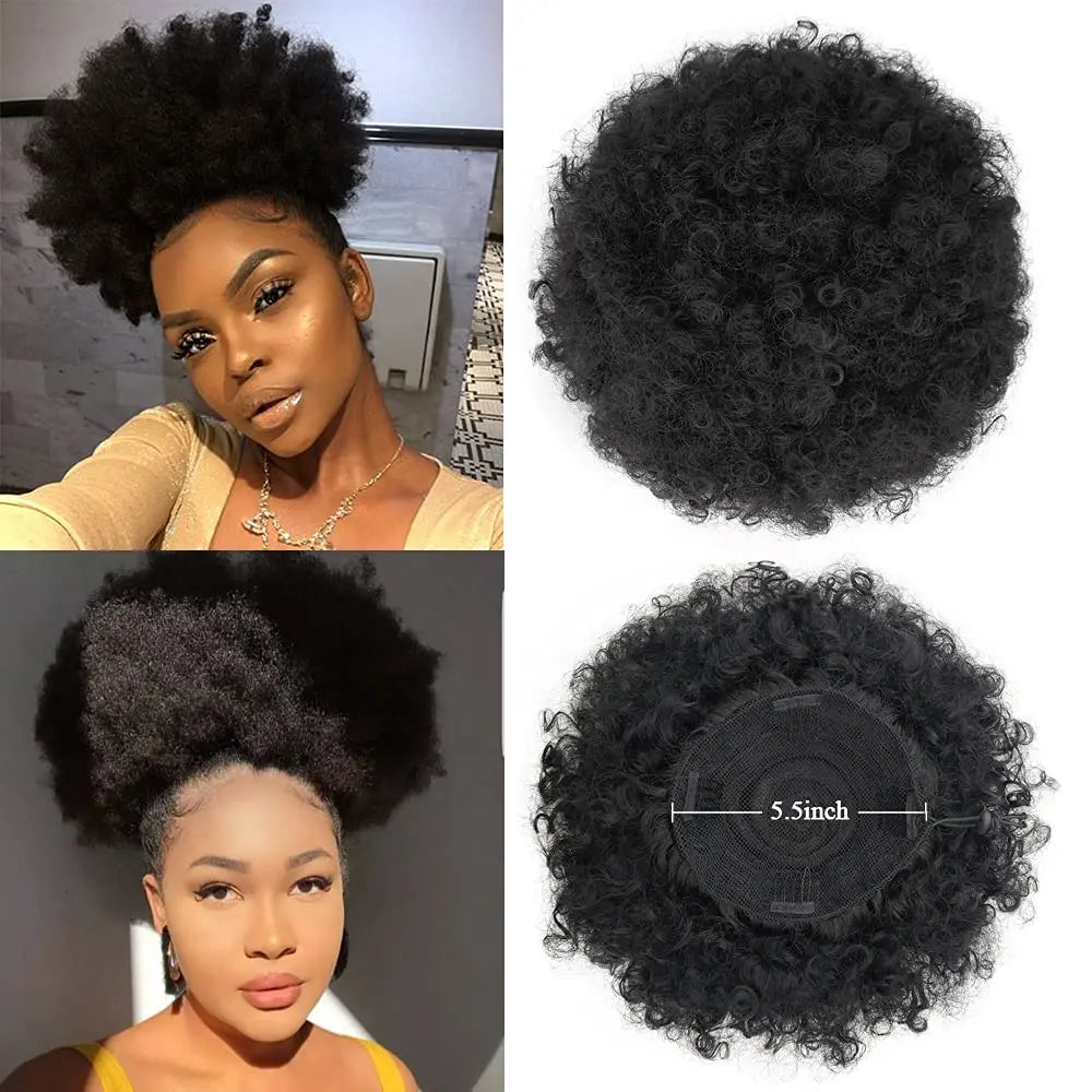 Synthetic Large Afro Puff Drawstring Ponytail Kinky Curly Bun HairPiece African American Clip in Updo Extensions for Black Women Viralgem Store