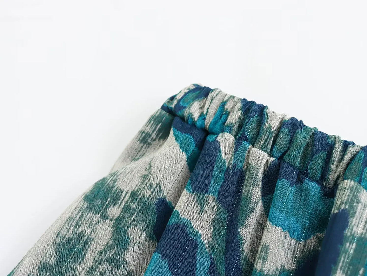 TRAFZA Vintage Casual Chic Print Women Suit O-Neck Single Breasted Blouse Loose Long Straight Skirt Fashion 2024 Boho Set