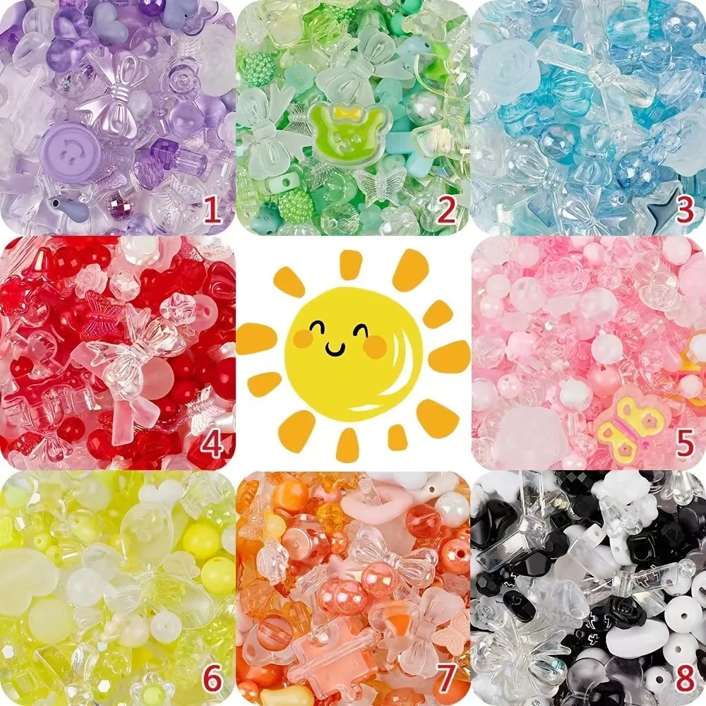 1bag Mixing Style Candy Color Acrylic Beads For DIY Handmade Bracelet Jewelry Making Phone Chain Accessories Viralgem Store