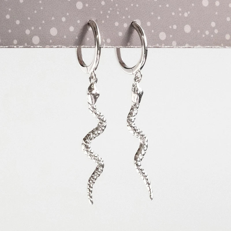 925 Sterling Silver Needle Pave Crystal Snake Type Stud Earrings for Women Simple Cute Animal Earrings Fashion Delicate Jewelry