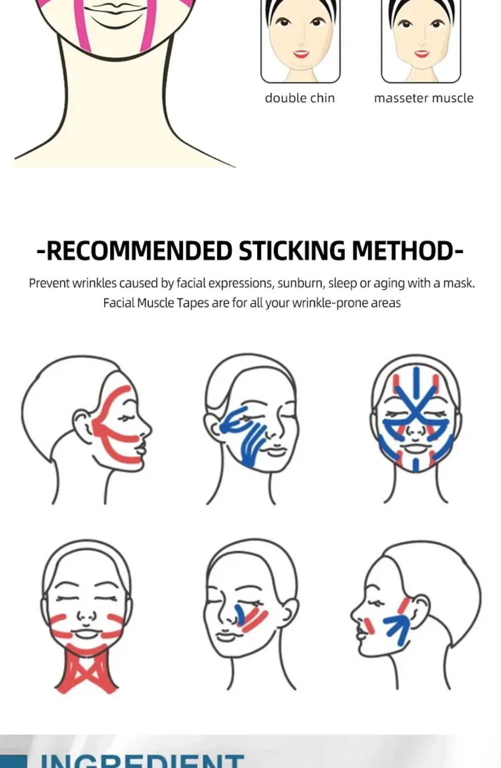 2.5CM x 5M Kinesiology Tape For Face V Line Neck Eyes Lifting Wrinkle Remover Sticker Tape Facial Skin Care Tool Elastic Bandage Viralgem Store