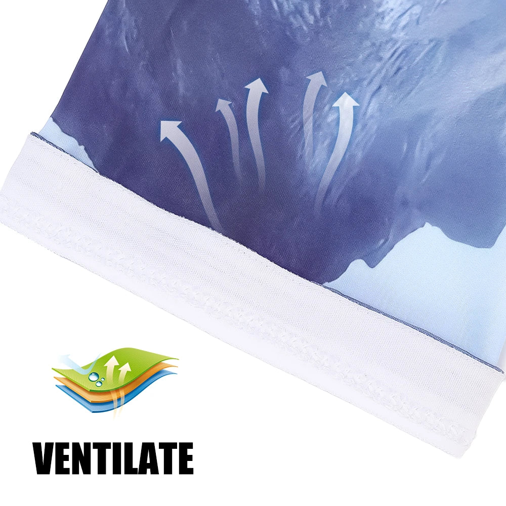 3D Designer Cooling Arm Sleeves And Mask Men Summer Ice Silk Sunscreen Oversleeve Mask Outdoor Cycling Runnig Anti-UV Arm Covers