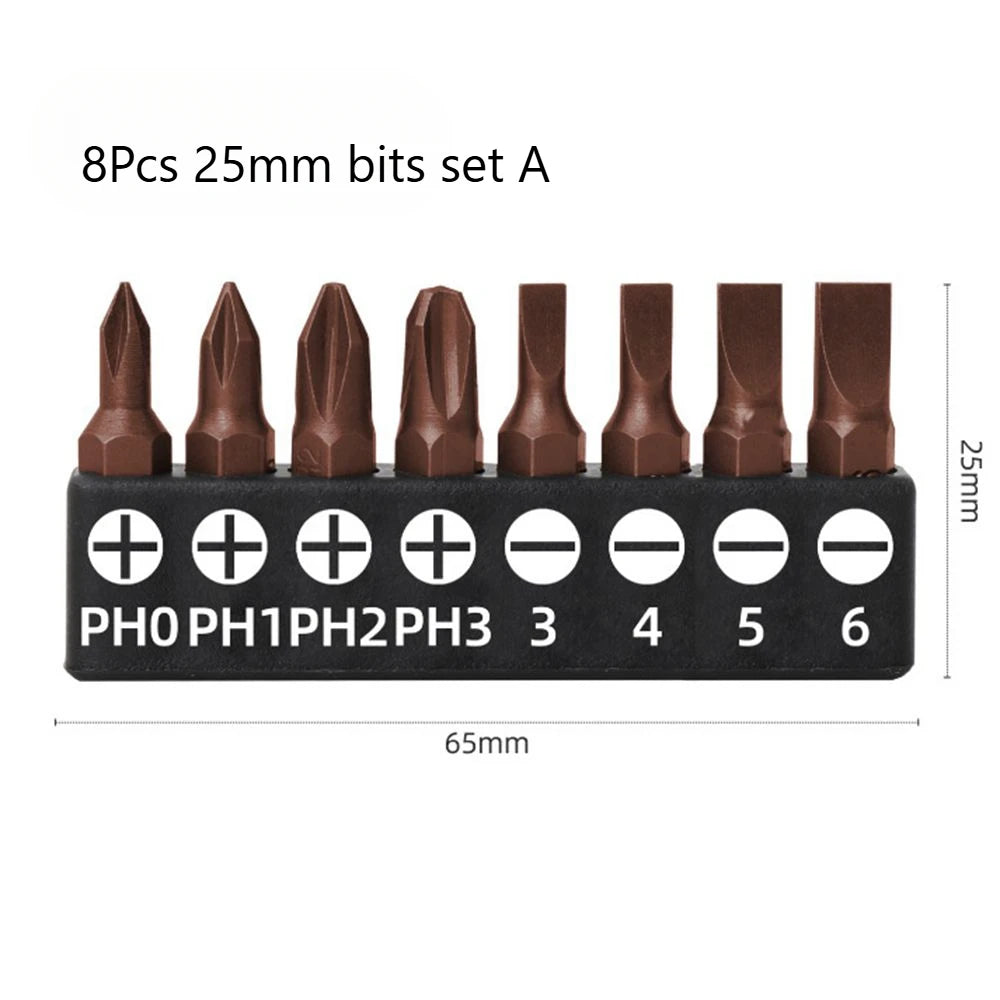 25mm 50mm 1/4 Screwdriver Bits Set S2 Steel Closs Phillips Slotted Hexagonal Solid Hollow Torx for Ratchet Wrench Hand Tools Viralgem Store