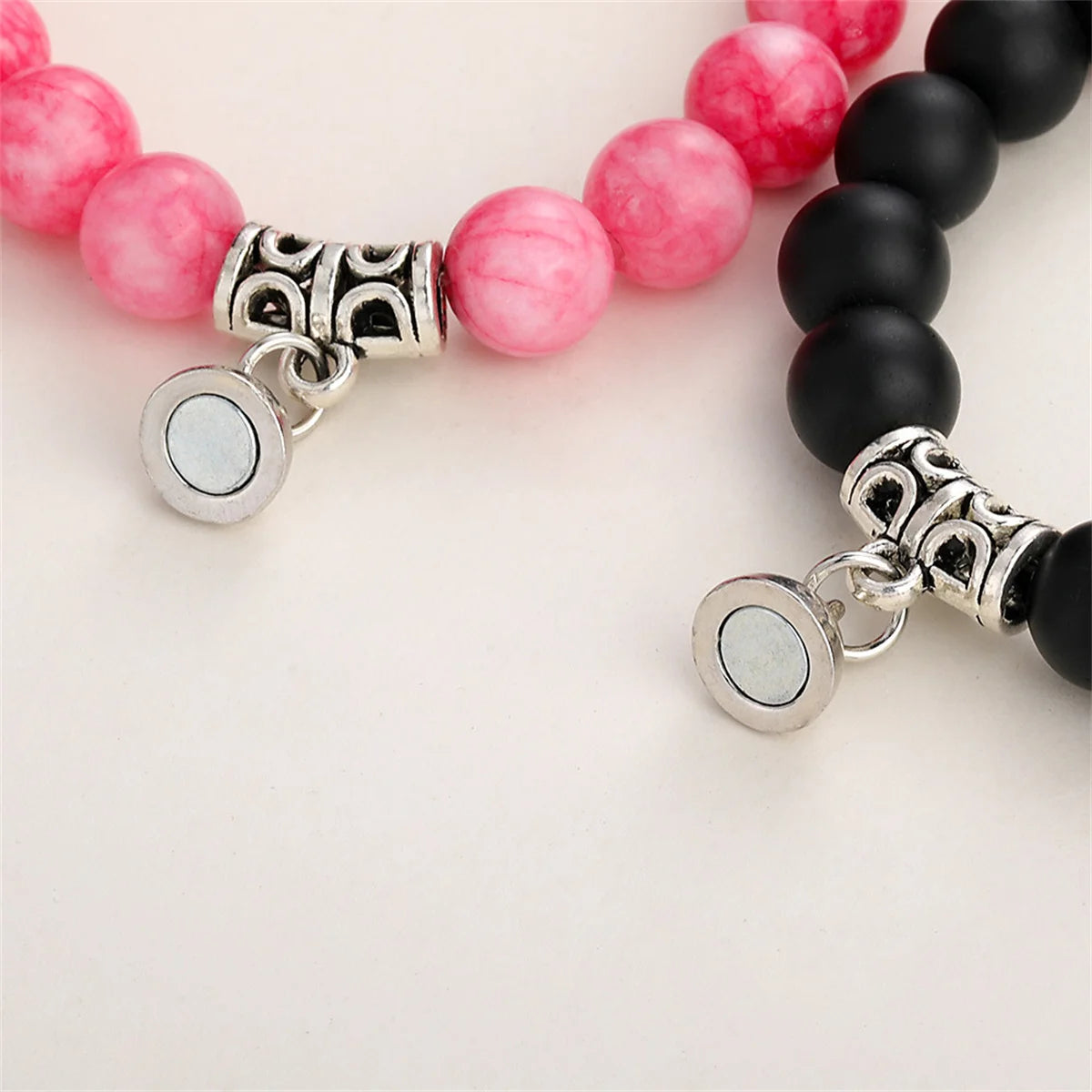 2pcs/set Natural Stone Beads Bracelet for Women Men Lovers Magnet Attraction Couple Distance Bracelets Best Friends Jewelry Gift