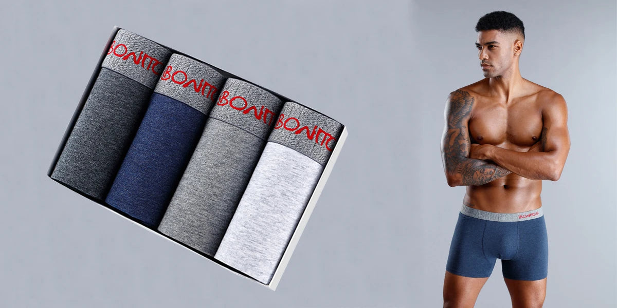 4pcs Cotton Men's Panties Sexy Boxers For Man Trunk High Quality Mens Boxer Underwear Family Male Underpants Gift Calecon Viralgem Store