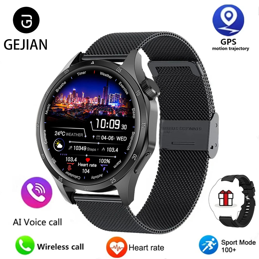 2025 New Mens Smart Watch 360 * 360 Bluetooth Call Smartwatch AMOLED Screen GPS Smart Watches NFC Waterproof Smart Watch for Men