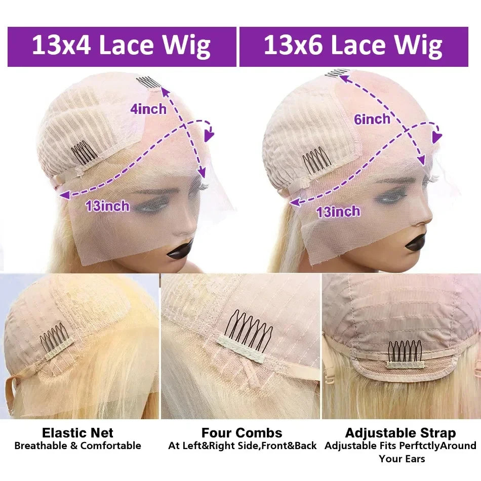 30 Inch 613Blonde 250Densit 13x6 HD Lace Front Wig Human Hair Straight Brazilian 13x4 Transparent Lace Human Hair Wigs For Women Viralgem Store
