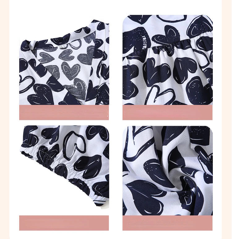 2023 New Cotton Silk Summer Pajamas Suit Plus Size Loose Ladies Home Clothes Two-piece Casual Style Thin