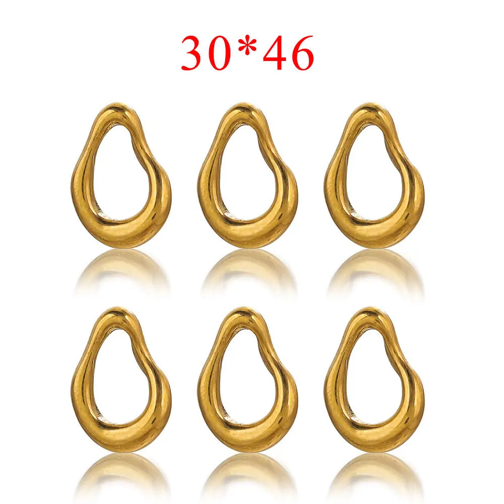 5pcs Stainless Steel Gold-plated Blank Irregular Bezel Charms Connectors for DIY Necklace Jewelry Making Accessories Wholesale