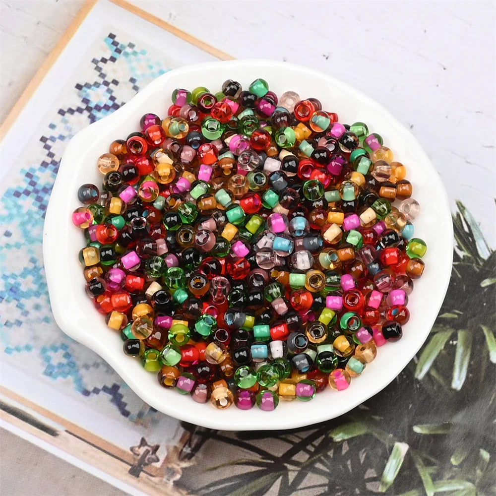 4.0mm Czech Glass Seed Beads Dye Core Small Glass Beads for DIY Making Jewelry Craft Bracelets Necklaces Earrings