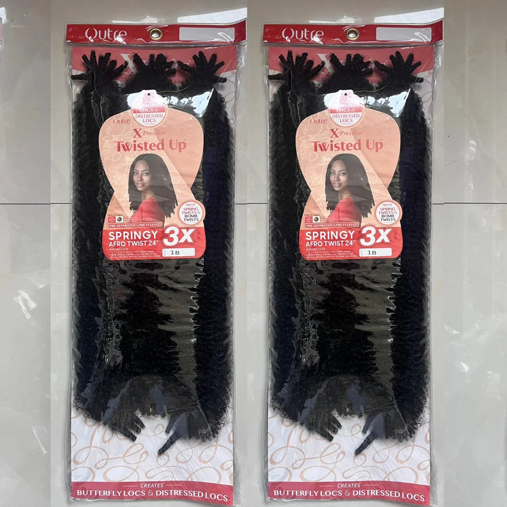 24inch Synthetic Marley Braiding Hair Outre Crochet Braids X-Pression  Springy Afro Pre-separated Braiding Hair For Black Women