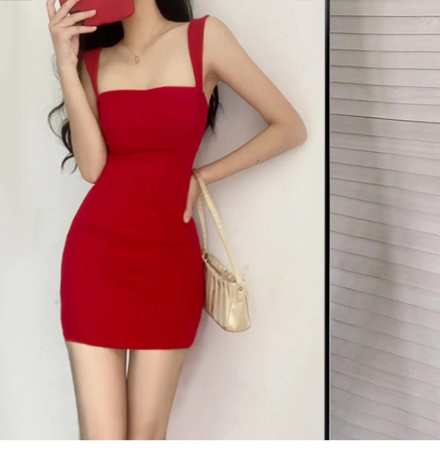 WOMENGAGA Red Dress Mini Summer 2023 New Sexy Short Female Dress Elegant Hot Sexy Korean Women Dresses Sweet 2023 94S6 Viralgem Store