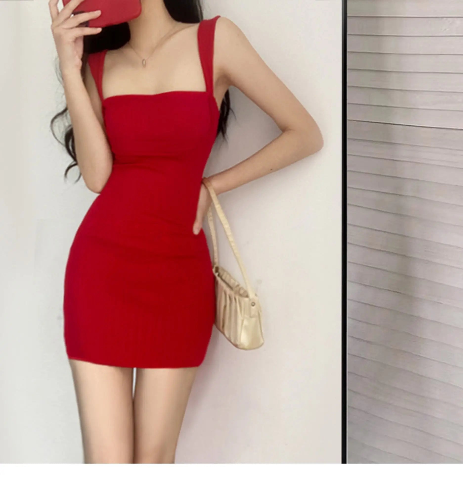WOMENGAGA Red Dress Mini Summer 2023 New Sexy Short Female Dress Elegant Hot Sexy Korean Women Dresses Sweet 2023 94S6 Viralgem Store