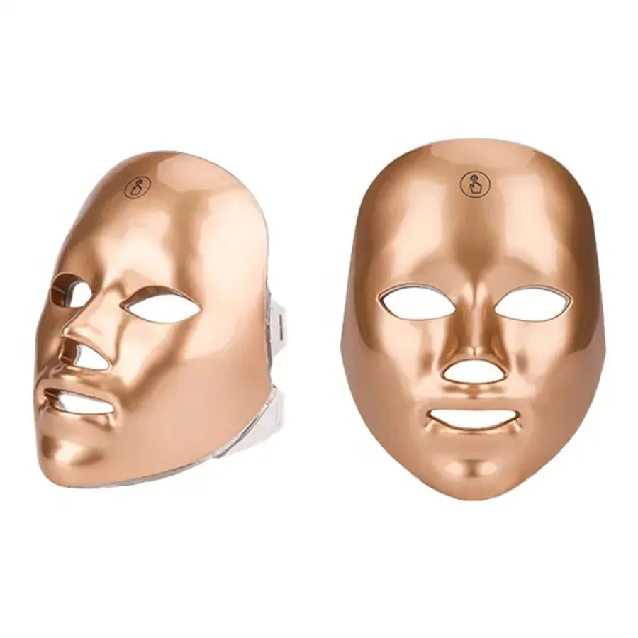 7-Color LED Beauty Mask for Women - USB Rechargeable, Touch Control Facial Care Device with Lithium Battery