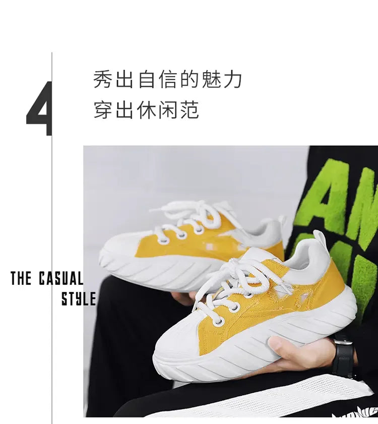 2023 Fashion Breathable Mens Thick Bottom Skate Shoes Outdoor Student Sneakers Sport Running Heighten Trend Comfortable Designer