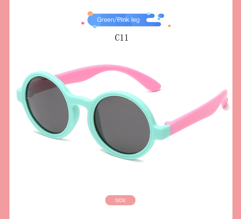 2023 New Cute Round Frame Children's Sunglasses Baby Safe Soft UV Resistant Sunglasses Trend Eyewear for Boys and Girls