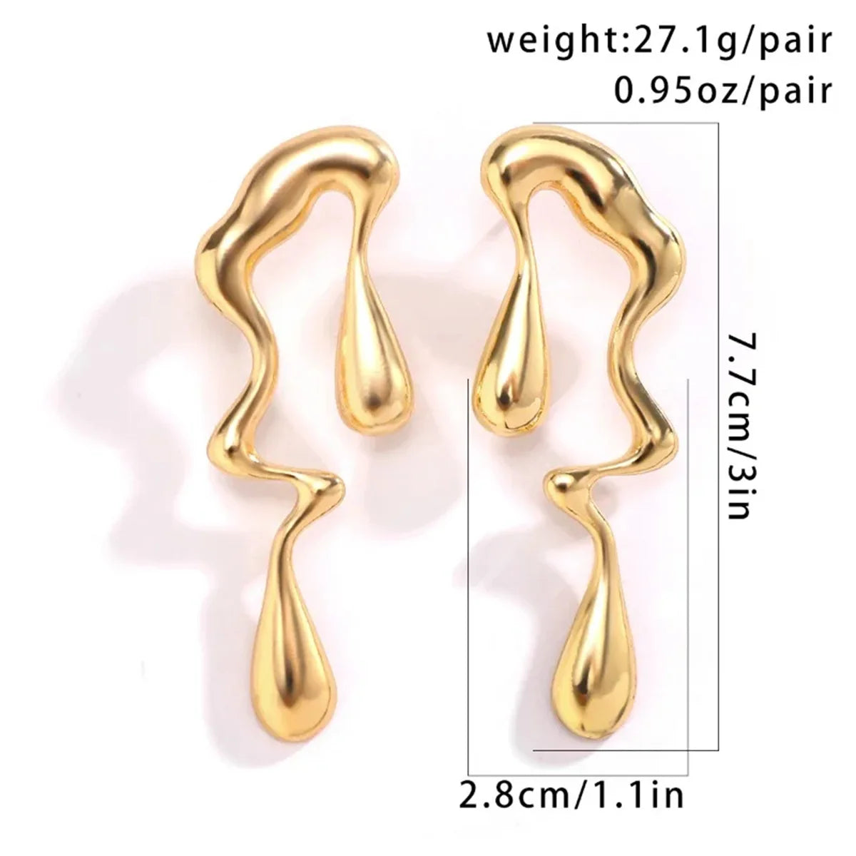 2pcs Irregular Vintage Stainless Steel Water Drops Ear Studs Viralgem Store
