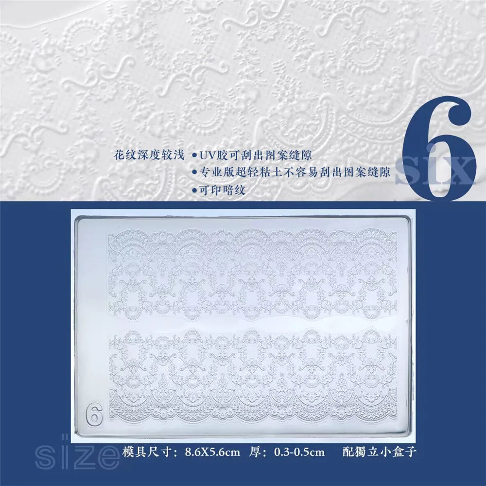 1pc Sweater Knitting Lace 3D Acrylic Mold Nail Art Decoration Nails DIY Design Silicone  Nail Art Template Nail  Mold