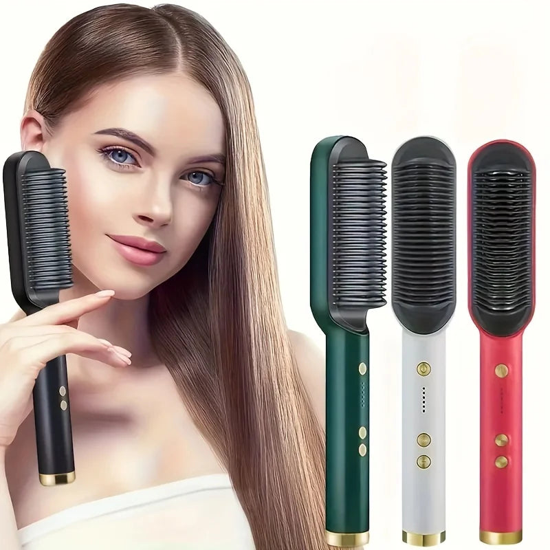 1 piece of straight hair comb, 2-in-1 electric straight hair curling styling tool, multifunctional straight hair straightener Viralgem Store