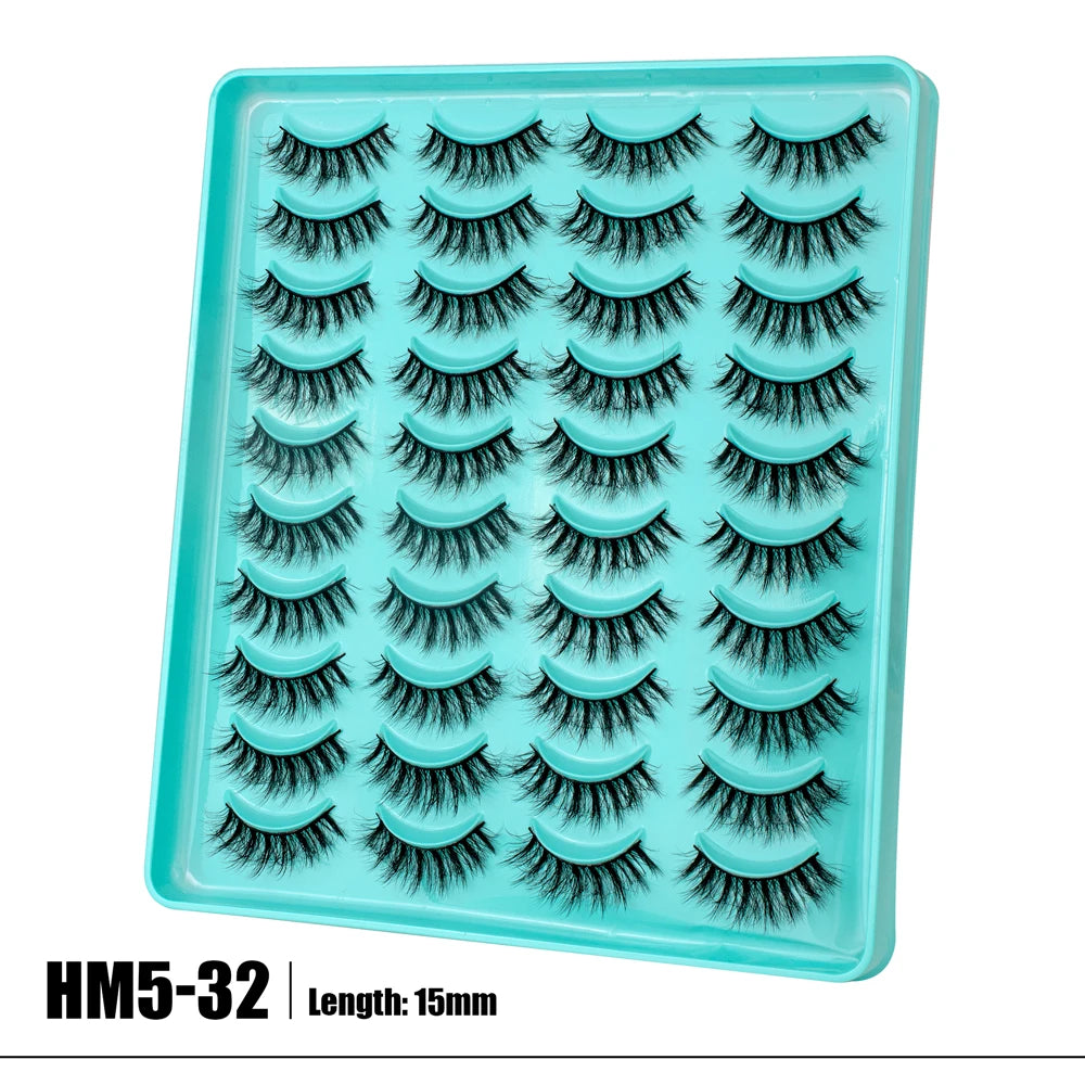 2 Style 20 Pairs Eyelash 3D Natural Mink False Eyelashes Makeup Fake Eye Lashes Faux Cilios Make Up Beauty Tools Wholesale