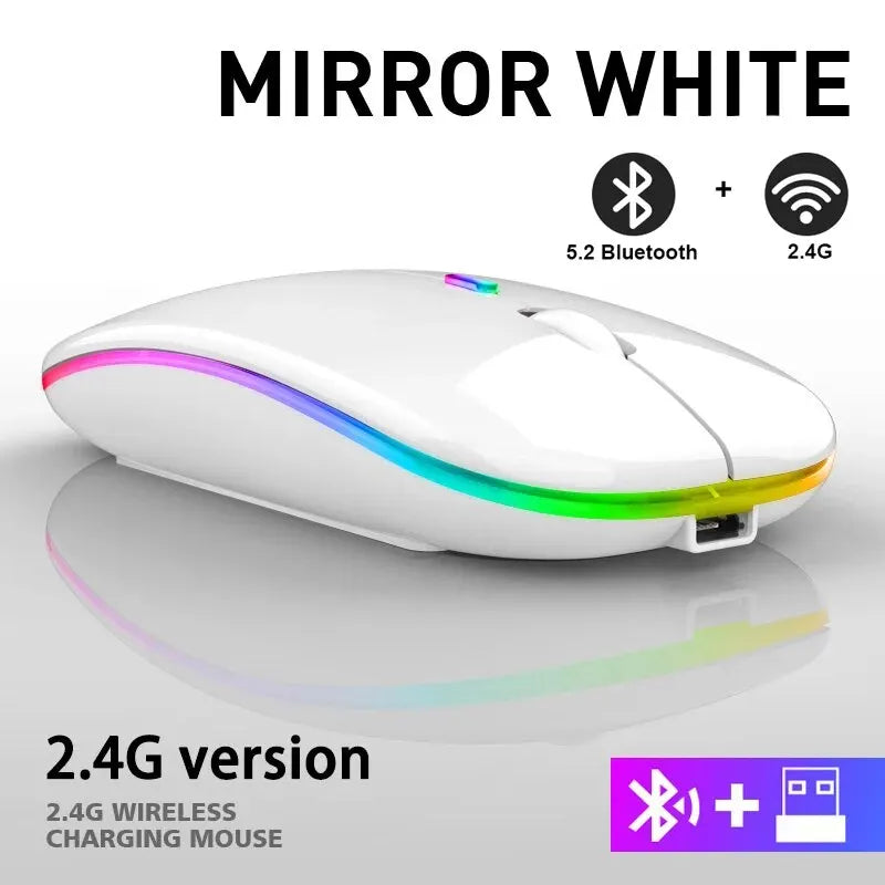 Wireless Mouse RGB Rechargeable Bluetooth Mice Wireless Computer Mause LED Backlit Ergonomic Gaming Mouse for Laptop PC 3600DPI Viralgem Store