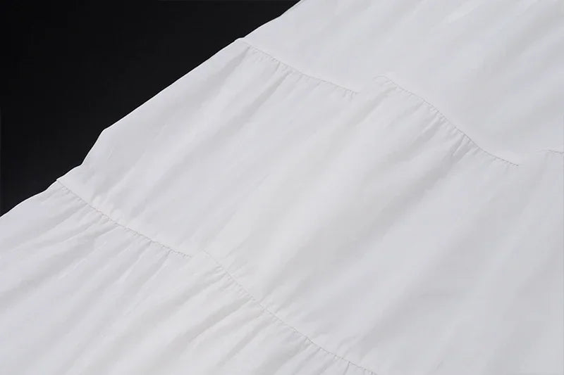 2 Piece Sets Lace Patchwork Beach Holiday Matching Set Outfits Sexy Summer Women Square Neck Crop Top and Long Skirt