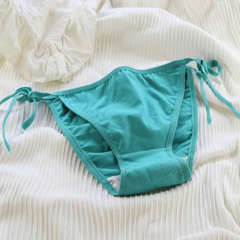 SP&CITY Young Girls Student Cute Underwear Women Japan Lace Up Cotton Panties Funny Hollow Out Seamless Briefs Female Lingerie