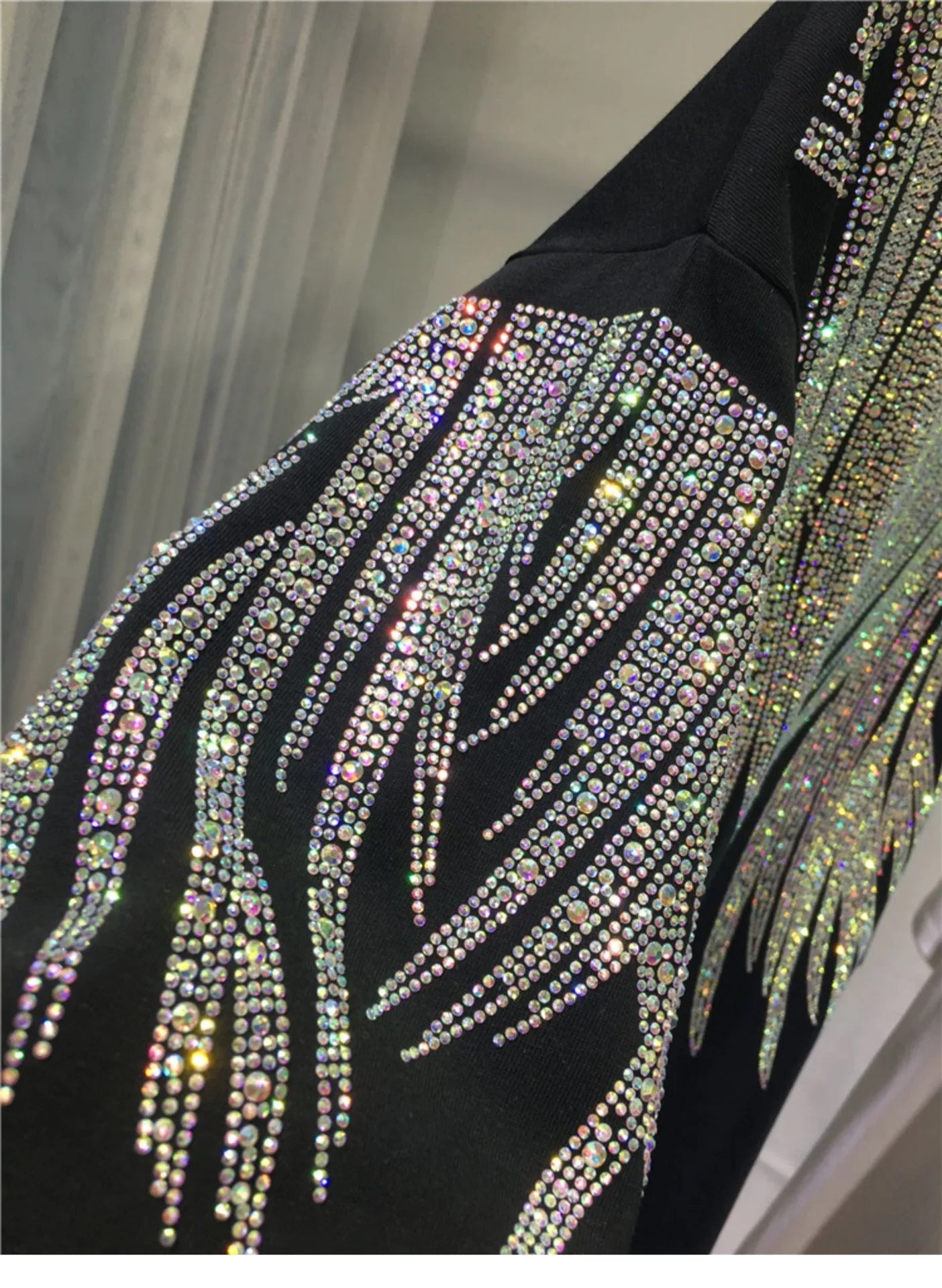 Women Tops Sequin Print Tees Round Neck Half Sleeve Loose Casual Regular Splice T Shirts Simple Hot Drilling Mid Length Top