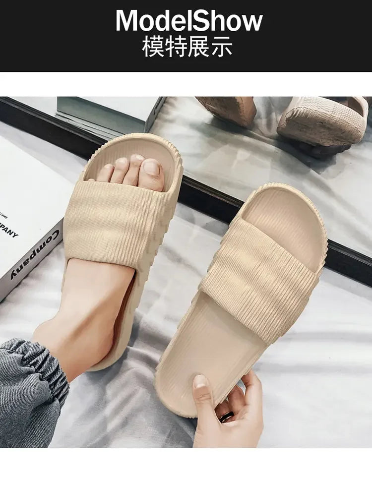 Summer EVA Slippers for Women Men Fashion Beach Sandals Soft Sole Platform Slides Outdoor Toe Open Shoes Unisex Size 29-46