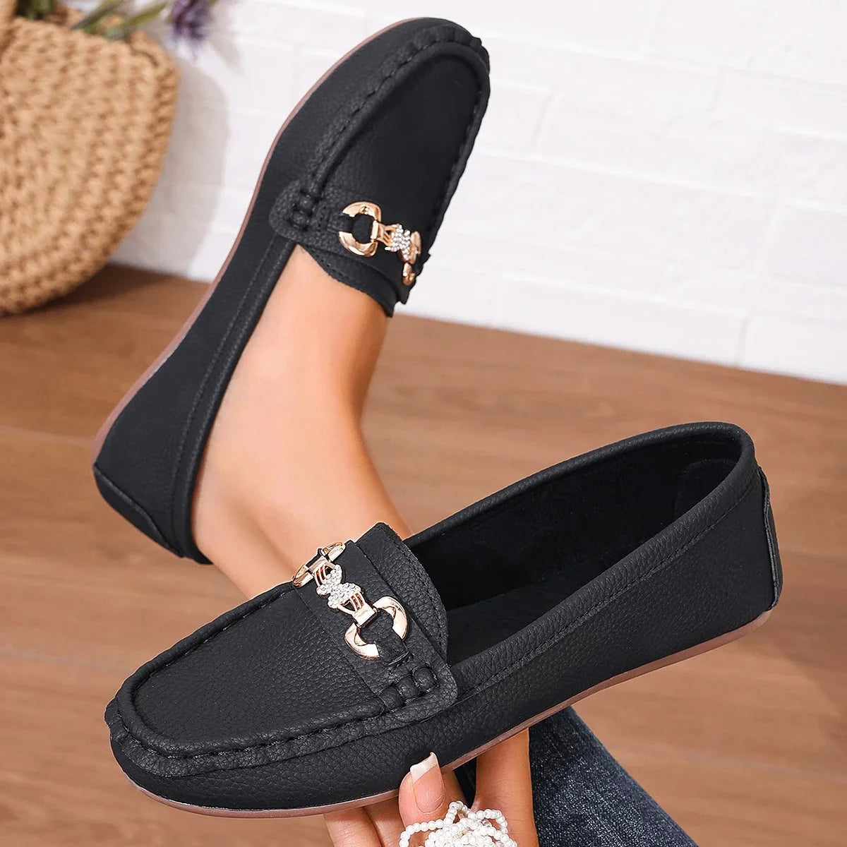 Women's Casual Slip on Mary Jane Shoes 2025 Spring Autumn New Fashion Round Toe Solid Soft Sole Flat Loafers Zapatos De Mujer Viralgem Store