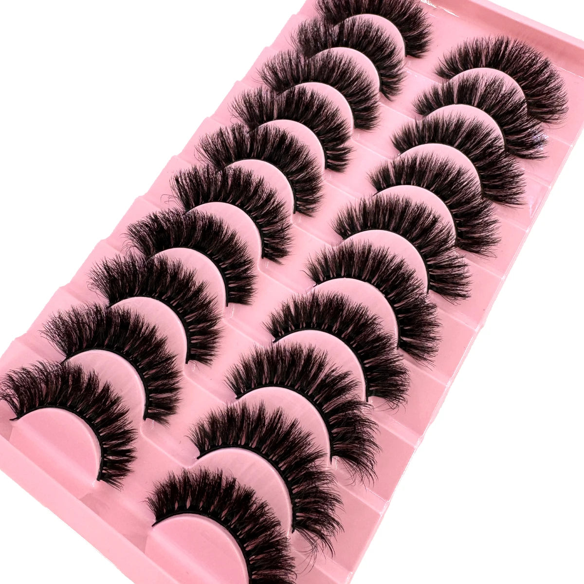 10 Pairs Faux Mink Eyelashes Handmade False Eyelashes Natural Nude Makeup Simulation Cross Messy Eye 3D Curly Eyelashes Freshlook Styles