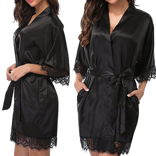 1 Piece Women's Underwear Glossy Robe Pajamas Ice Silk plus Size Nightgown Homewear Fashion Trend Viralgem Store