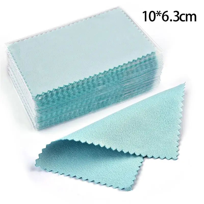 50Pcs Polish Polishing Cloth Silver Color Cleaning Polishing Cloth Soft Clean Wipe Wiping Cloth For Silver Gold Jewelry Tool