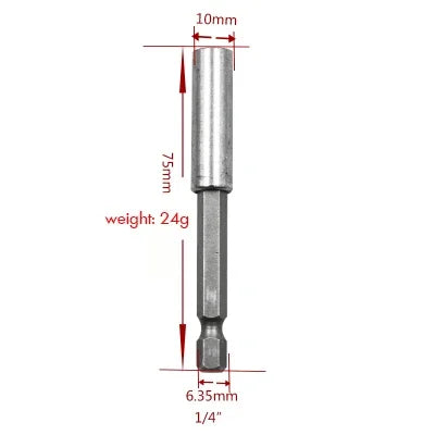 1/4'' Strong Magnetic Hex Screwdriver Bit Extension Connecting Rod Sleeve Pistol Drill Extension Rod 6.35mm Sleeve Quick Adapter