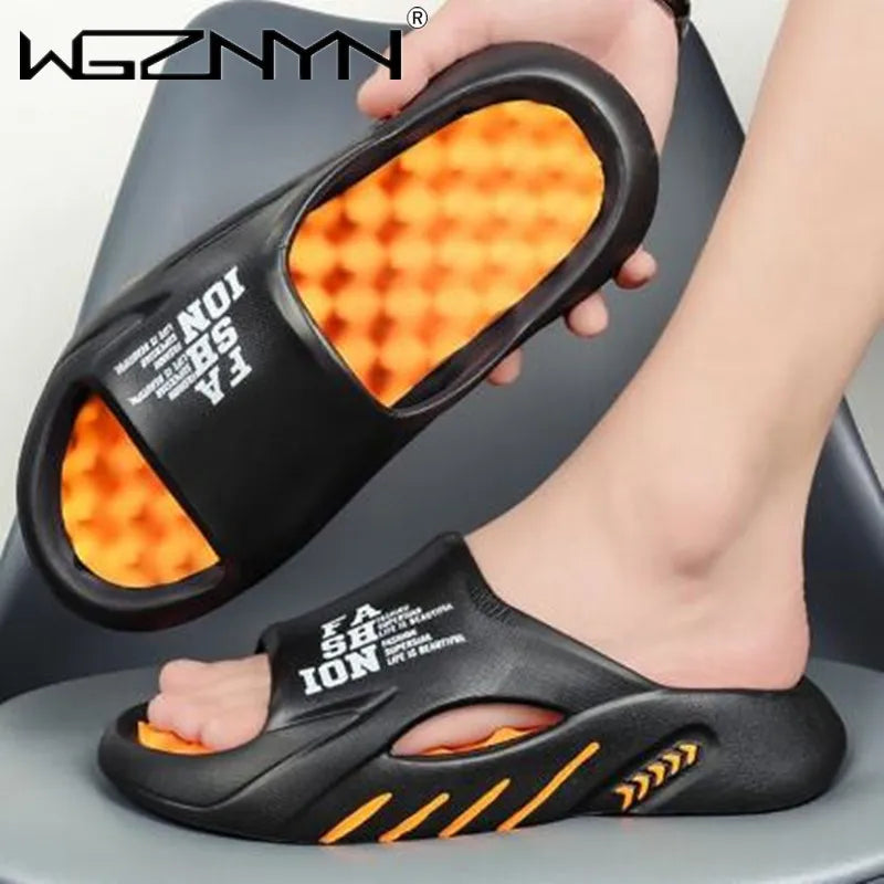 2023 NEW Men's Slippers Massage Slip-on Platform Slippers for Men Fashion Outdoor Beach Anti-slip Flip-Flops Man's Sandals 38-45