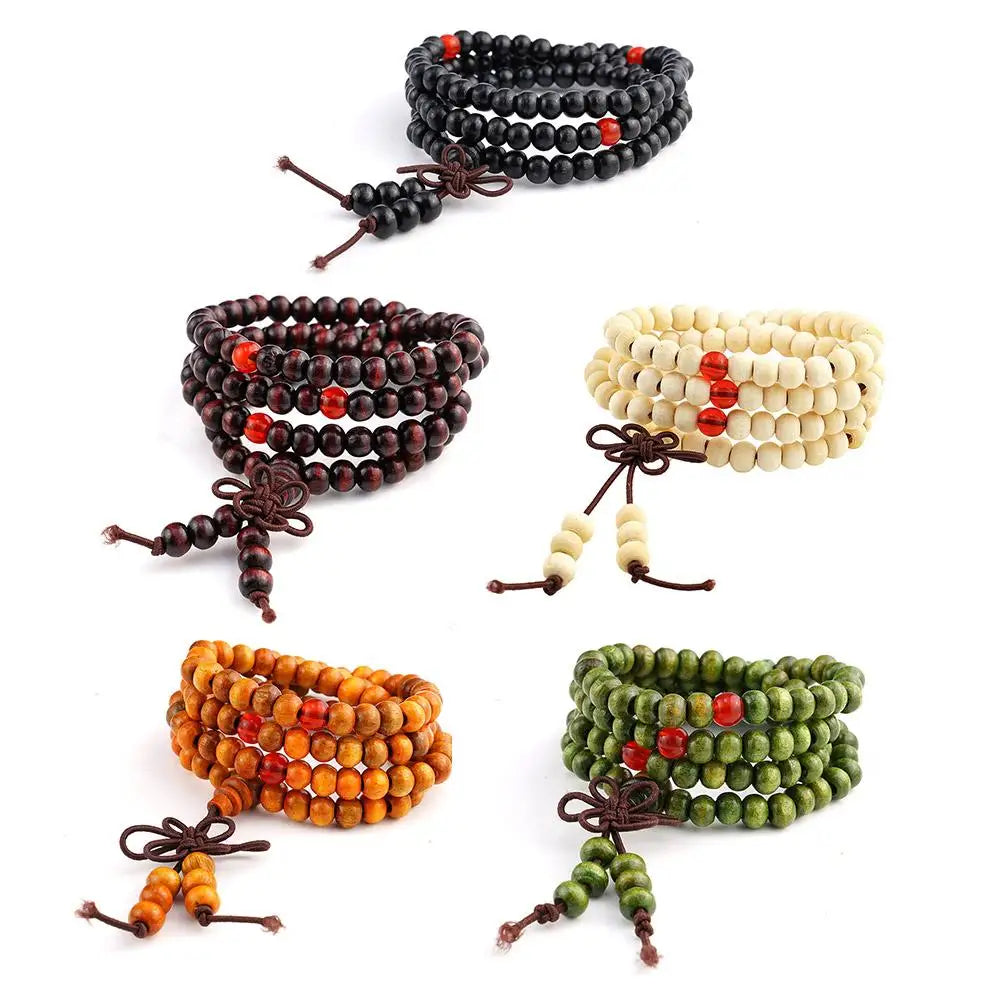 6mm Natural Sandalwood Buddhist Beads Bracelets 108 Men Meditation Wood Buddha layer Bracelet Bangles Prayer Beads Women Be I6Y0