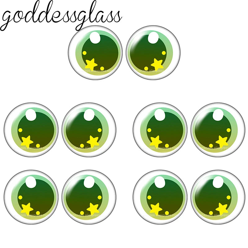 5pairs Cartoon Glass Doll eye Cute Pupils Stars 12mm/18mm/20mm/25mm Round cabochon flat back Making findings Jewelry