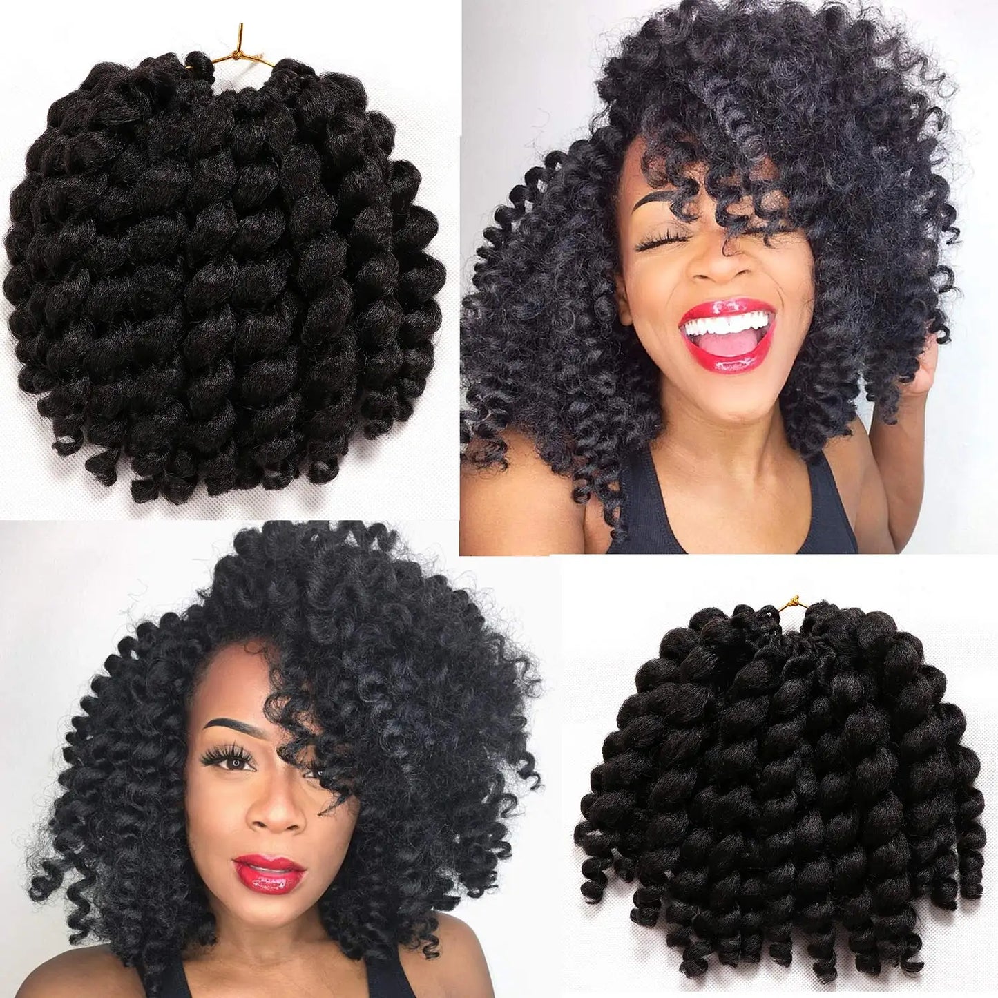 Synthetic Ombre Braiding Hair Jumpy Wand Curl Crochet Braids Hair Extension for Black Women Jamaican Bounce Curly Hair For Women