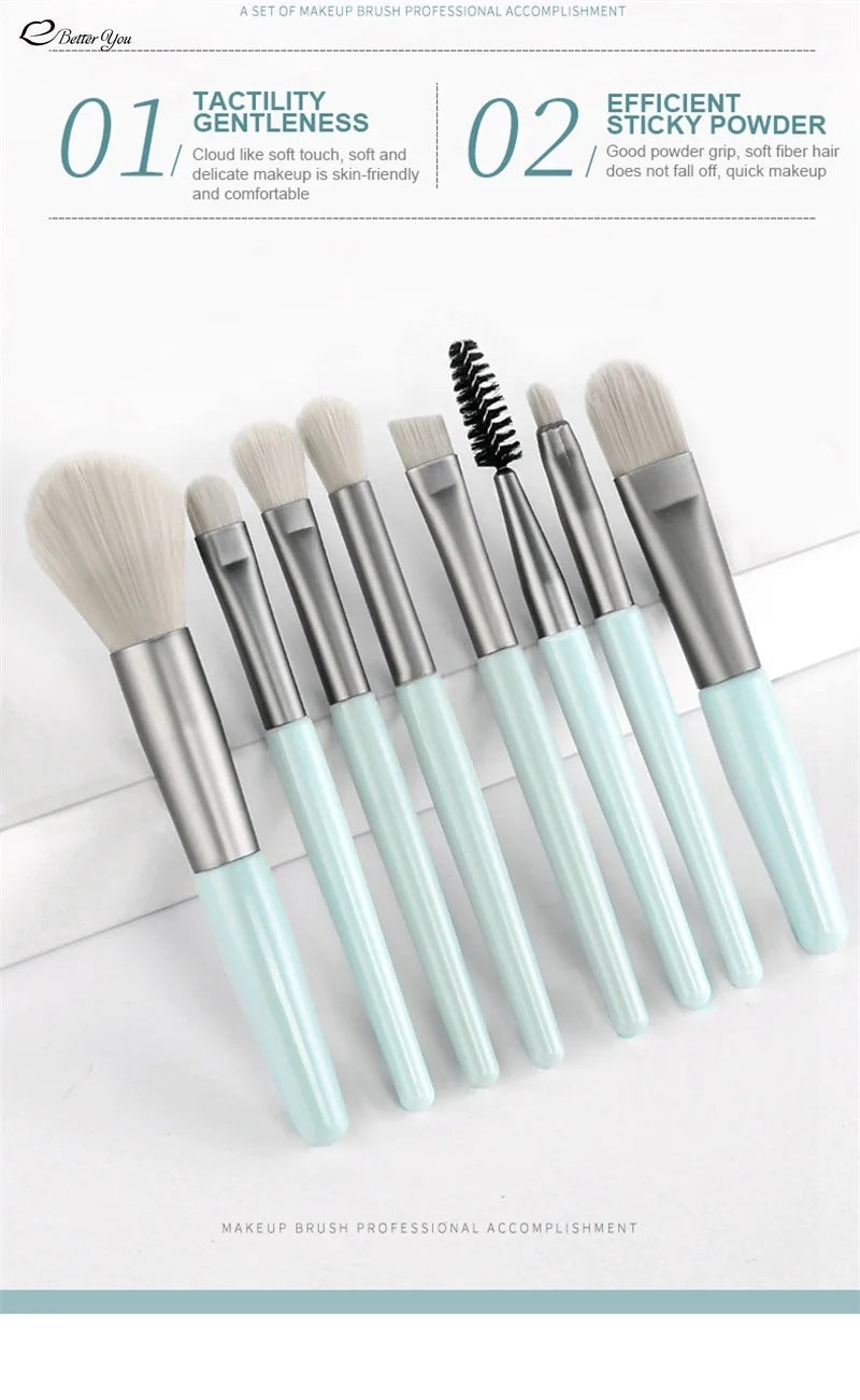 8Pcs Professional Makeup Brushes Set Cosmetic Powder Eye Shadow Foundation Blush Blending Concealer Beauty Make Up Tool Brushes
